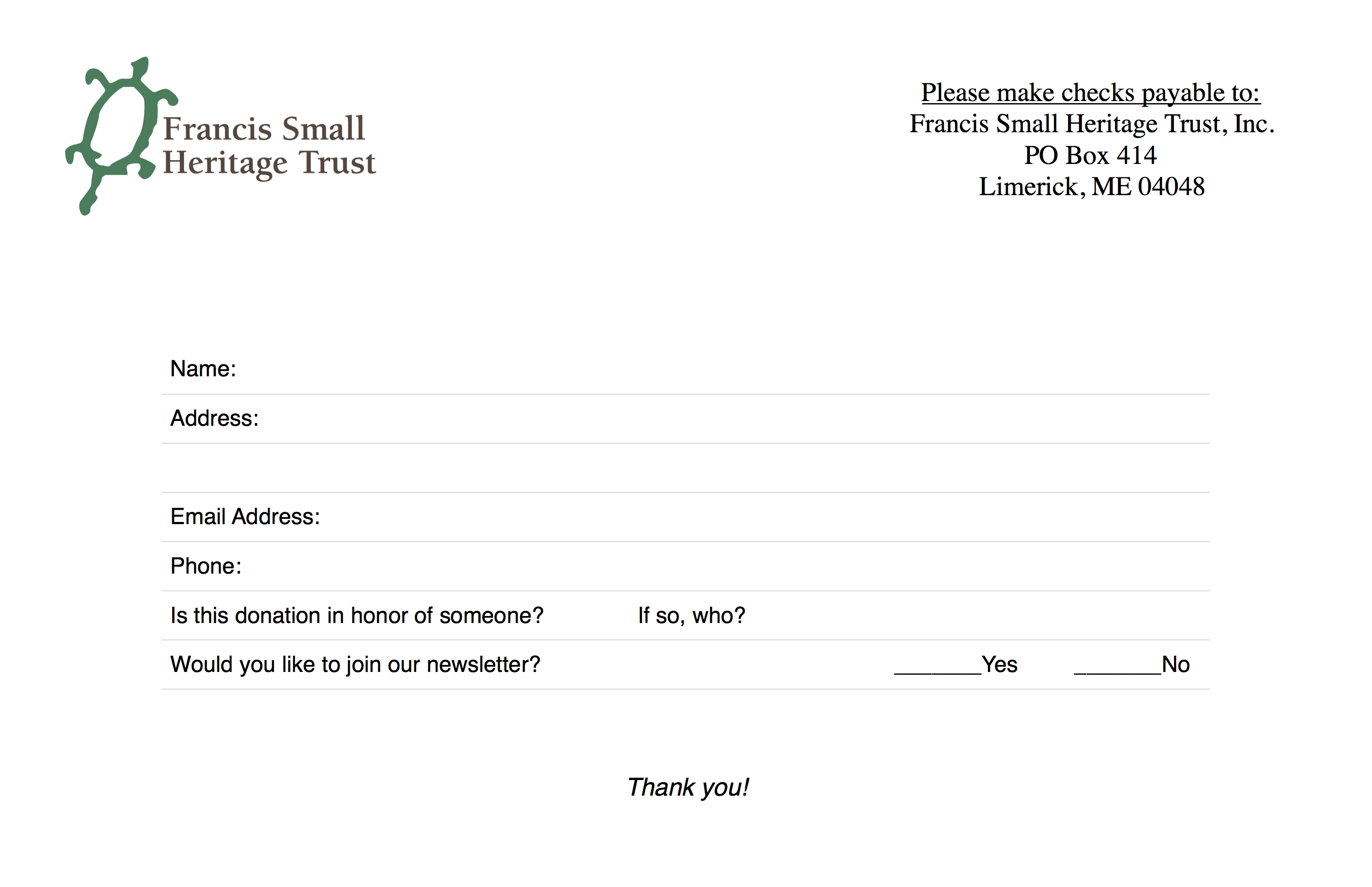 donation form