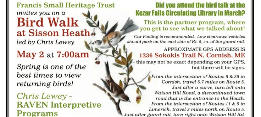 Bird Walk at Sisson Heath with the Francis Small Heritage&nbsp;Trust